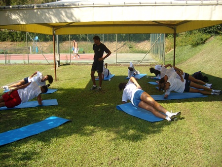 La squadra durante gli allenamenti